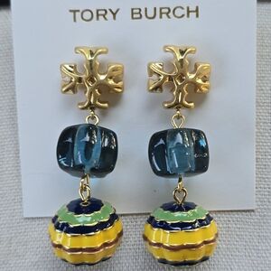 Tory Burch Roxanne Double Drop Statement Earrings